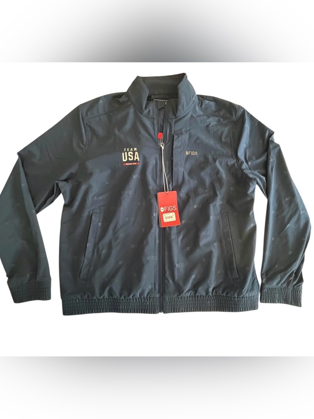 Figs x Team USA Olympics Navy Medical Team Embossed Jacket Size XL NWT
